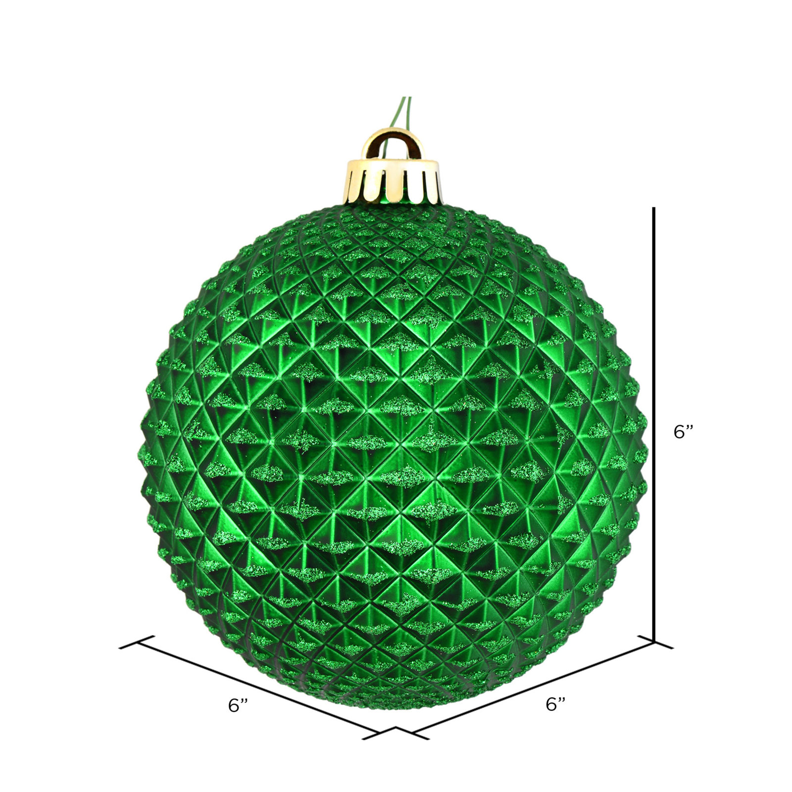 Durian Glitter Ball Ornament, Green