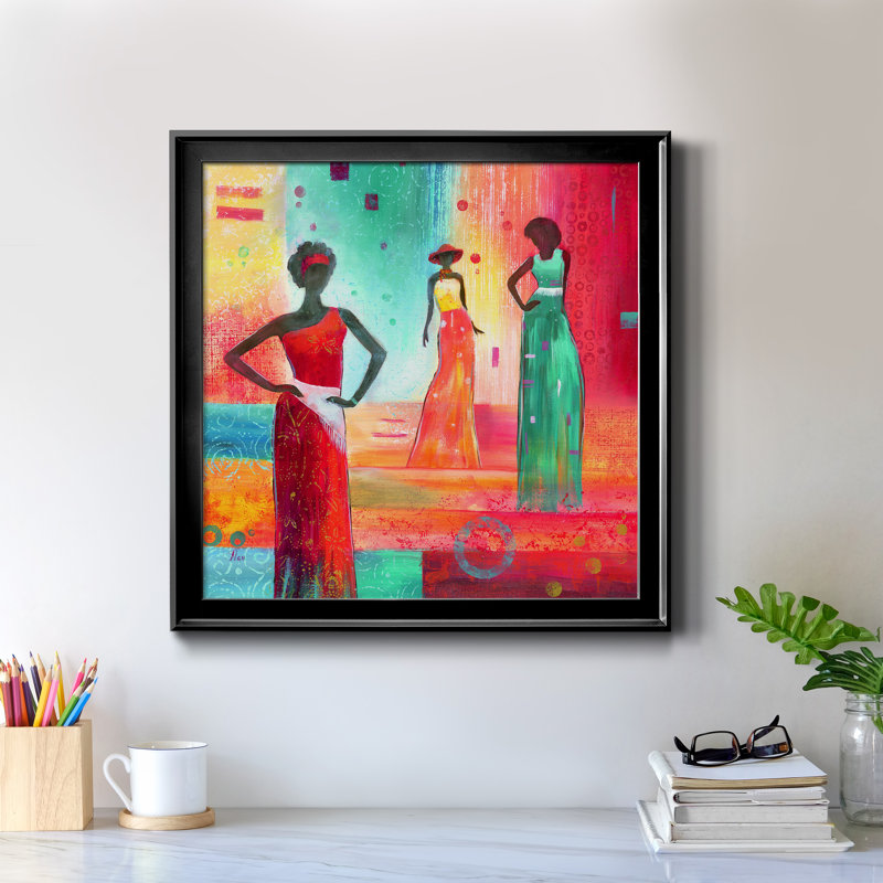 Strike a Pose I - Peinture sur toile encadrée, H 26,5 po x l 26,5 po x P 1,5 po, Toile avec cadre noir