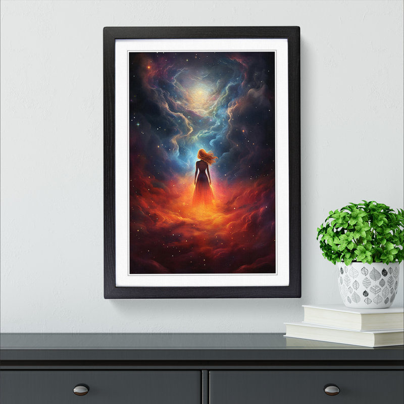 Single Picture Frame Print on Wood, 64cm H x 46cm W, Black Framed