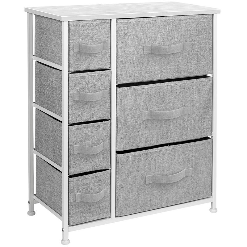 Sorbus River Layne White 7-Drawer Kids Dresser with Steel Frame