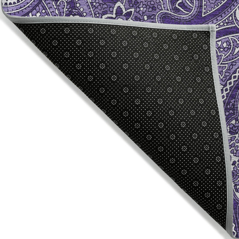 Tapis extérieur lavable mauve lavande et cachemire argenté 5 pi x 8 pi