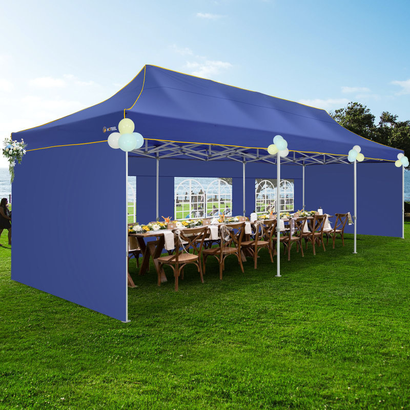 Tents for Parties 10x30 Heavy Duty Pop Up Canopy Tent with 5 Sidewalls&Wheeled Bag, Commercial Event Party Tent Wedding Instant Canopy Waterproof, UV 50+, Upgraded Thicked Hexagonal Legs