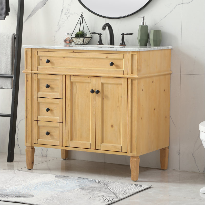 Ensemble de meuble-lavabo simple 36 po Rivers, Bois naturel