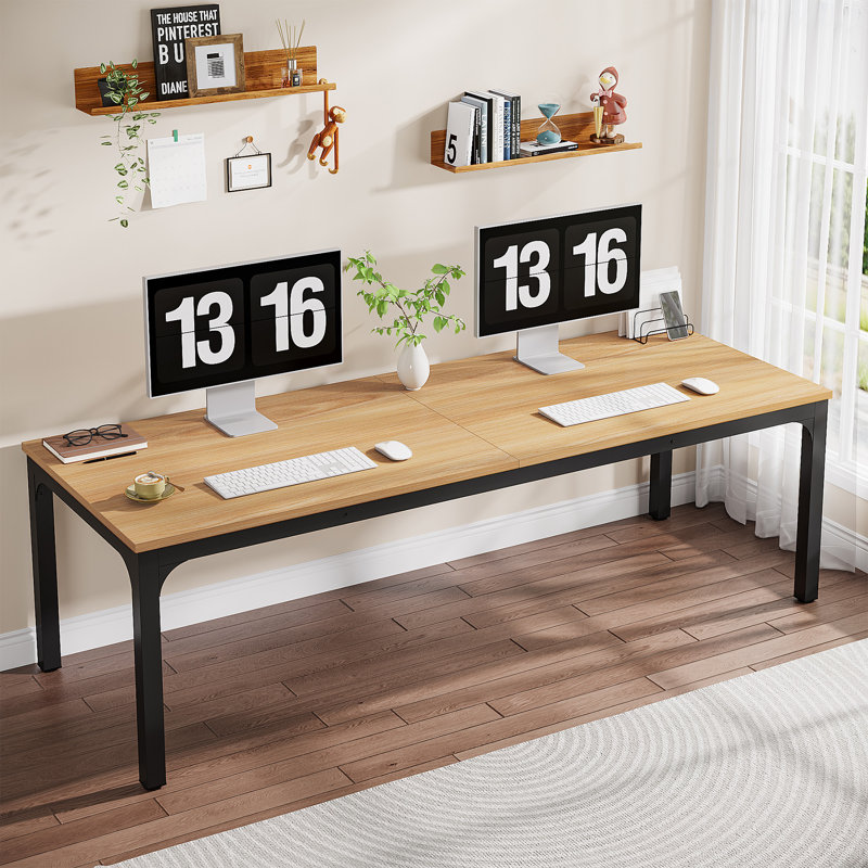 Bureau d'ordinateur l 78,74 po Perello, Naturel/noir