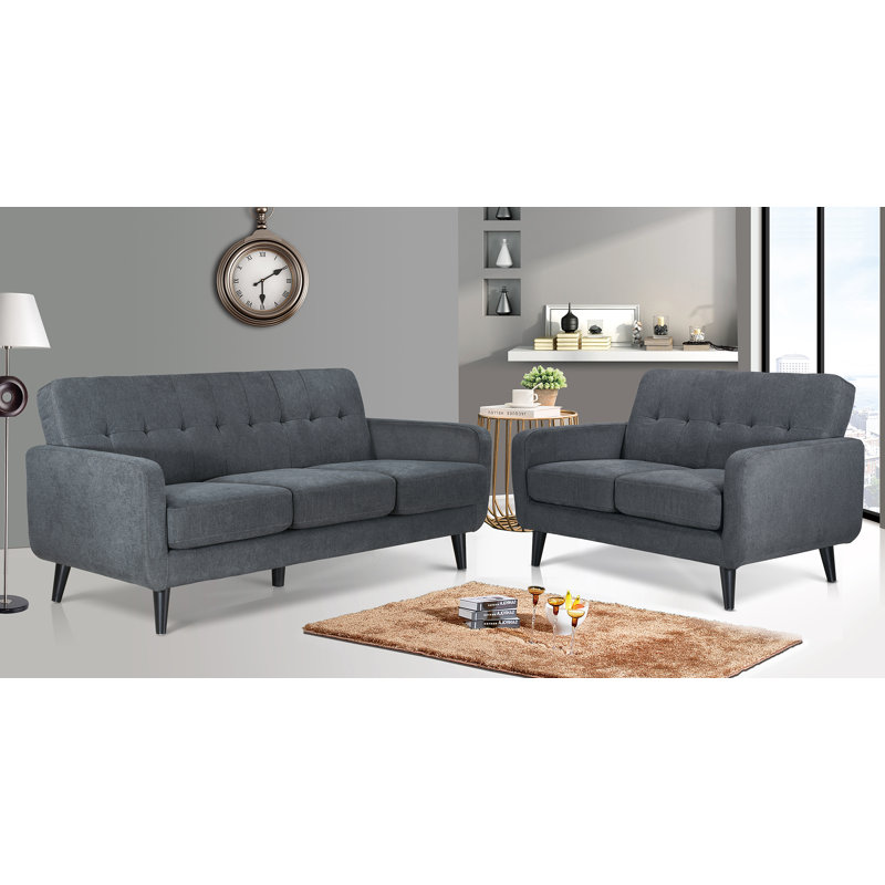 Jean Chenille Sofa, Charcoal