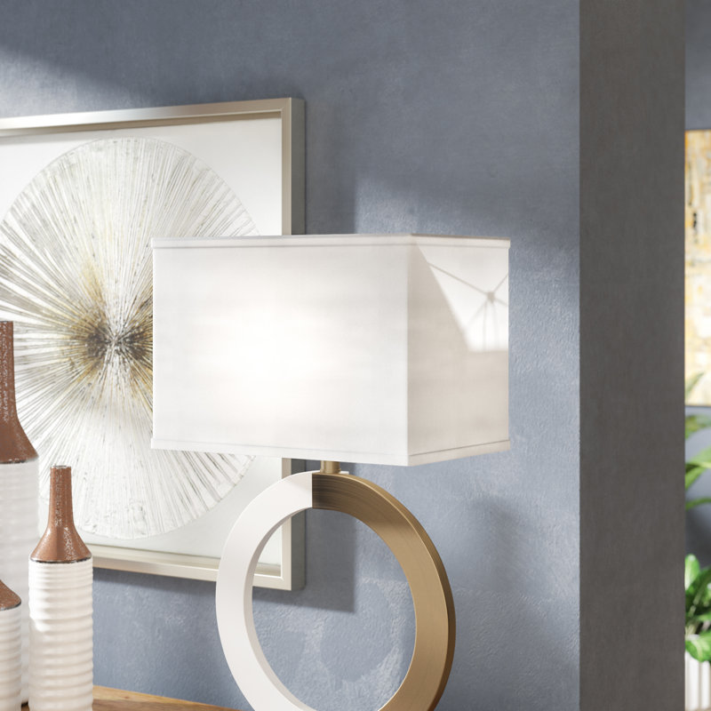 11'' H x 10'' W Linen Rectangle Lamp Shade, White