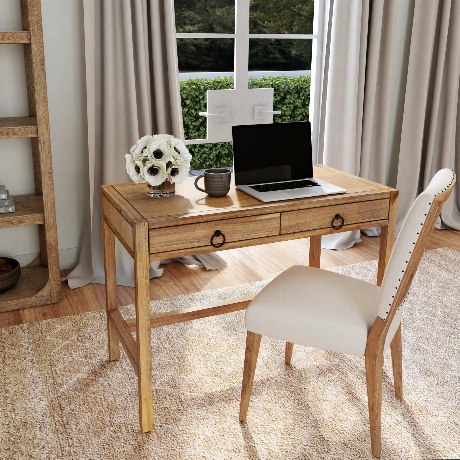 Elin 40" Acacia Writing Desk, Natural
