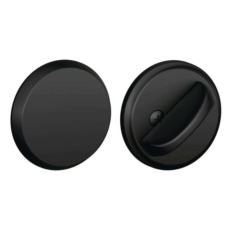 One-Sided Deadbolt Thumbturn with Exterior Plate, Matte Black