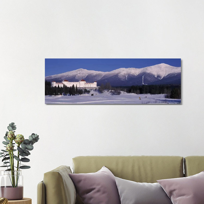 Hotel Near Snow Covered MountainsMt. Washington Hotel Resort, Mount Washington, Bretton Woods, New Hampshire, USA by Panoramic Images - Panoramic Gallery-Wrapped Canvas Giclée on Canvas