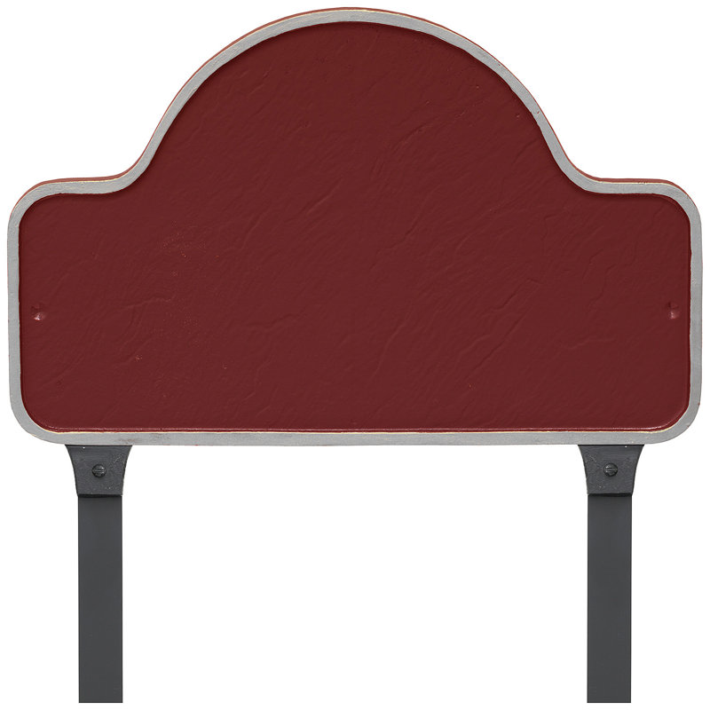 Plaque de plaque d'adresse standard à deux lignes avec piquets de pelouse Lexington, Oui, Rouge brique / argent