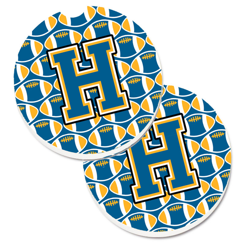 Sous-verre de football, H, Bleu / doré
