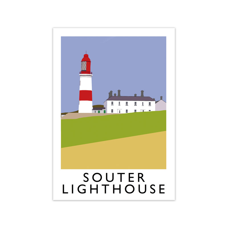 Souter Lighthouse by Richard O'Neill - Print, 29.7 cm H x 21 cm W