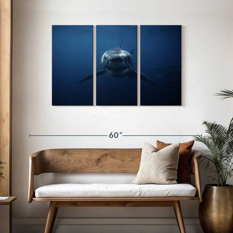 Brampt Shark Stalking, 28" H x 45" W