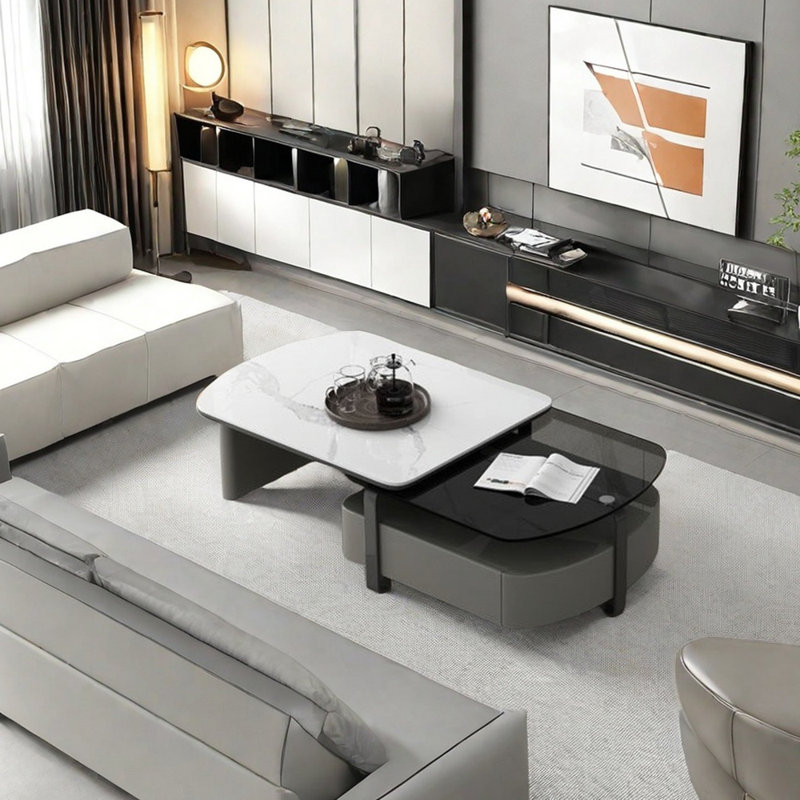 This stylish coffee table offers a modern touch wi