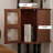 Nut-brown+Black Solid Wood Corner cabinet