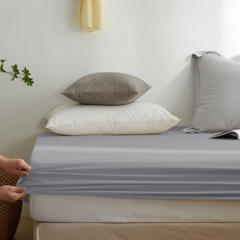 Super Soft Microfiber Deep Pocket Fitted Sheet, Grey, Super King (6')