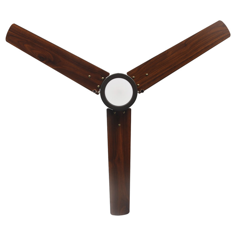 Kammerer 52" 3-Blade Indoor Ceiling Fan, 198, Oil Rubbed Bronze, Brown Wood