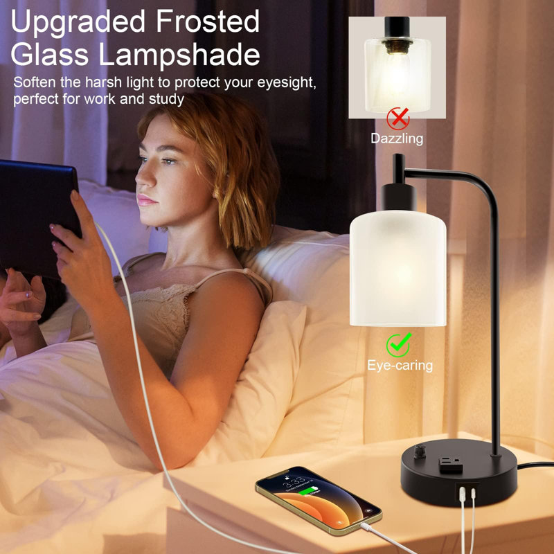 Lampe de bureau en aluminium Waligore, Noir
