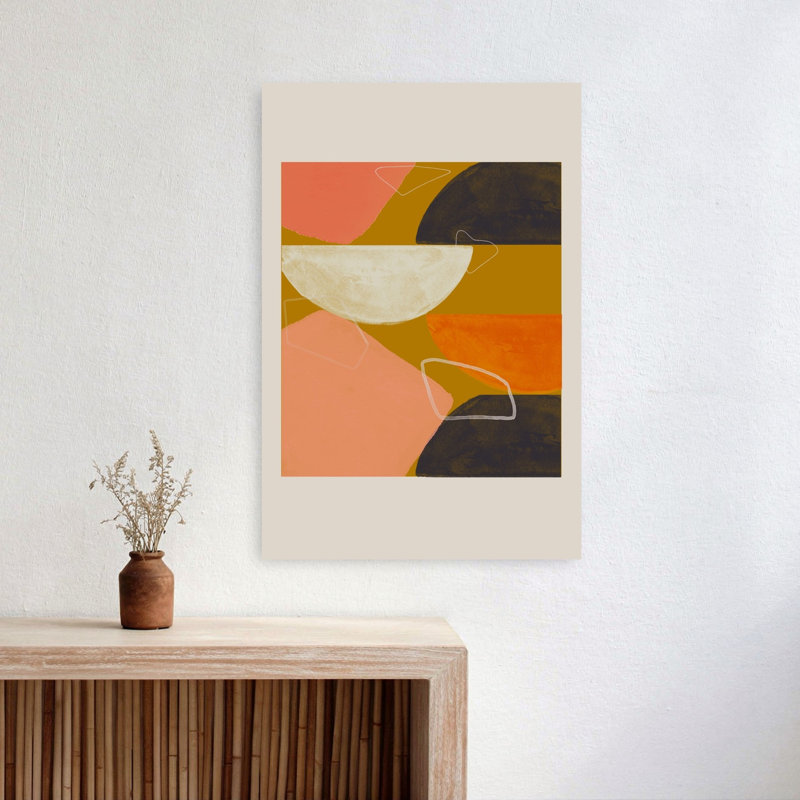 Abstrait harmonie abstraite, reproduction d'art géométrique murale contemporaine, H 24 po x l 16 po