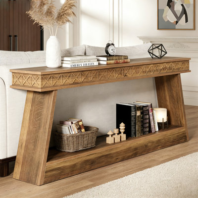 70.8" Sofa Table, Farmhouse Console Table Entryway Table With Storage