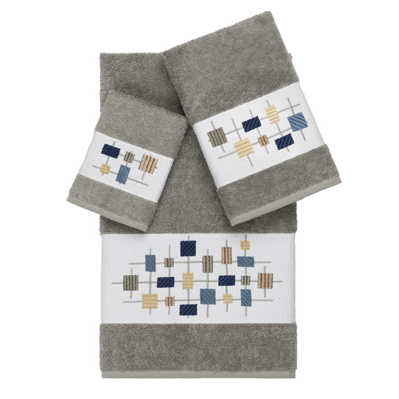 Ensemble de serviettes 3 pièces Khloe, Gris foncé