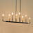 Modern 8-Light 48"W Black And Gold Linear Pendant For Kitchen Island