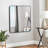 Black Metal Framed Square Bathrrom Mirror For Wall.-114236557