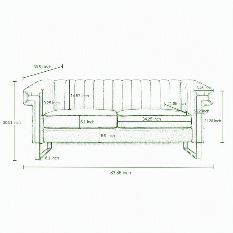 Sofa en velours, Velours orange