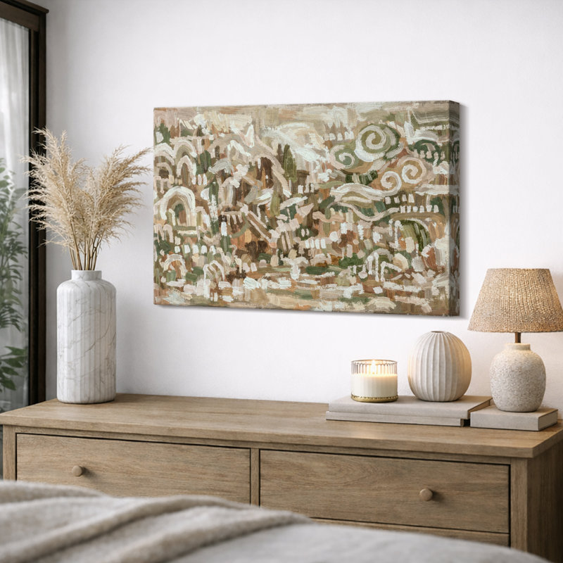 Œuvre de terre, reproduction de giclée sur toile encadrée, H 16 po x l 24 po, Toile tendue