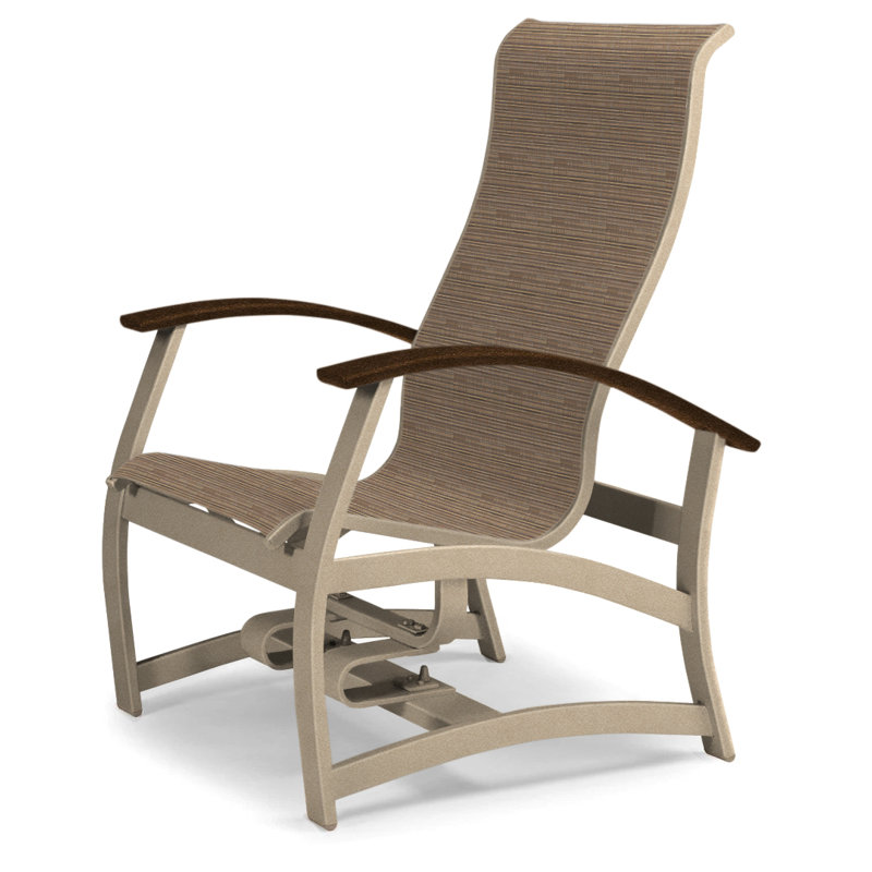 Askar Swivel Powder Coated Aluminum Outdoor Lounge Chair, Bark Performance, Textured Desert, Kona P10