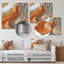 Symphonie orange orange beige - reproduction abstraite sur métal-230468793