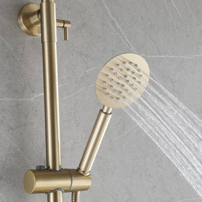 Douche d'extérieur à trois fonctions murale en acier inoxydable 304 avec douchette pour lavage des pieds et douche à main