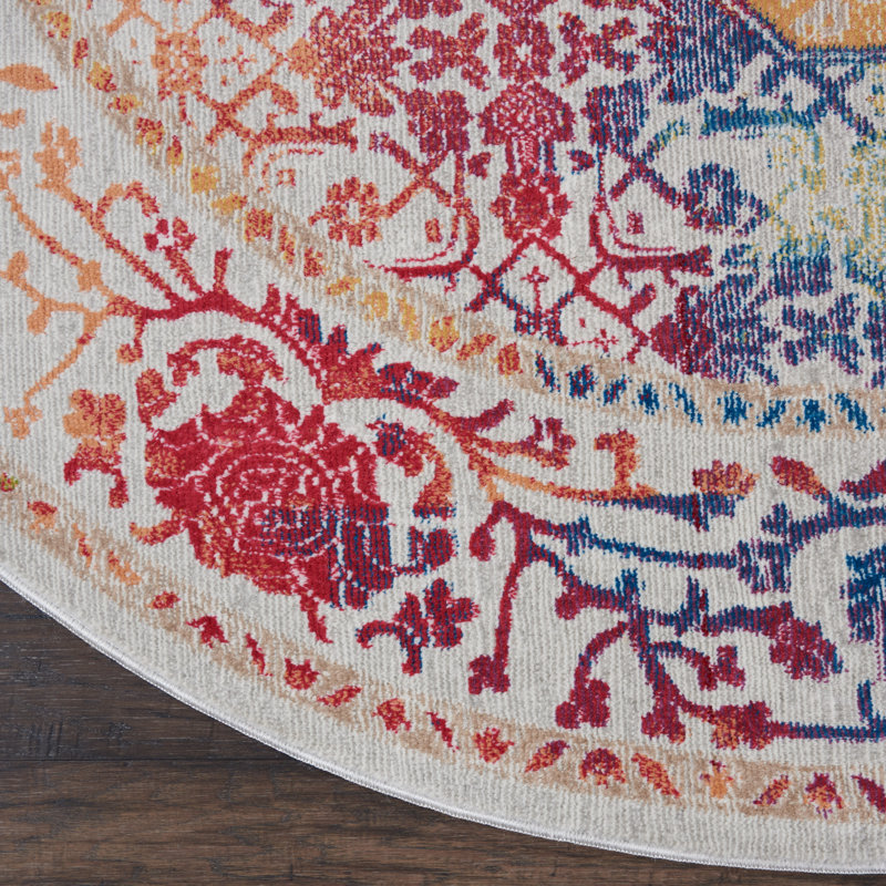 Slader Abstract Indoor Rug, Round 4'