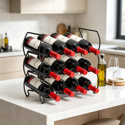 Support à vin empilable pour bouteilles, support à vin classique en métal pour bar, cave à vin, sous-sol, armoire et garde-manger