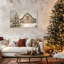 Chalmers - Winter Barn Christmas Tree, décoration murale, art de campagne rétro, toile d'art mural pour salon, cadre encadré, 24 po x 32 po-498698743