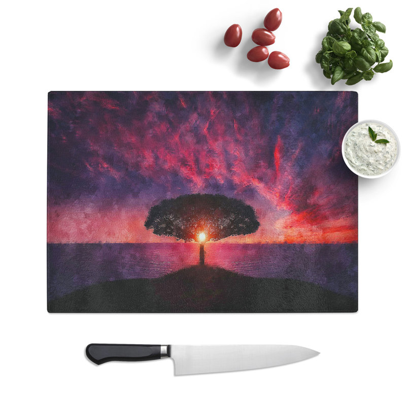 Tree at Sunset Vol.1 Painting Chopping Board, 0.4cm H x 20cm W x 28.5cm L