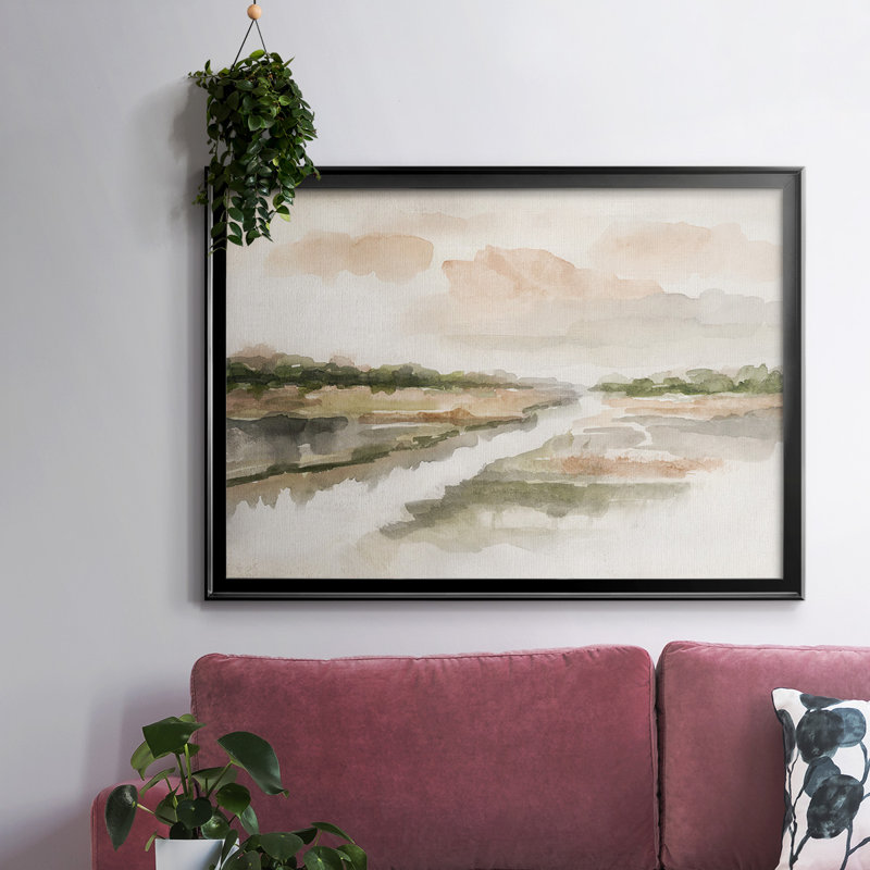 «Moody Sunset», toile tendue avec châssis encadré, H 30 po x l 44 po x P 1,5 po, Noir
