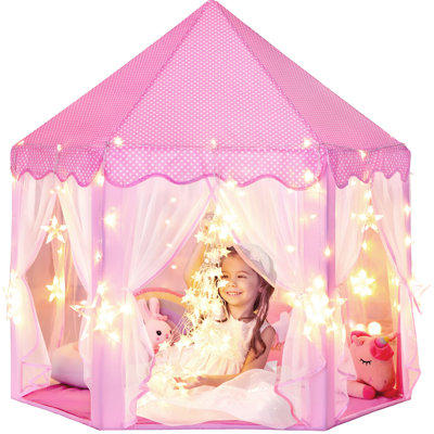 Tente de jeu Magical Princess Castle pour enfants avec lumières étoilées