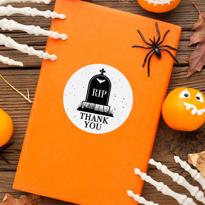 «Thank You RIP», pierre tombale, joyeux Halloween, autocollants