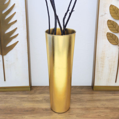 IRIS Solid Gilded Glass Taper Vase