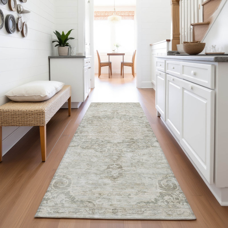 Premium Machine Washable Barry AMF1238 Global Rug, Runner 2'3" x 7'6"