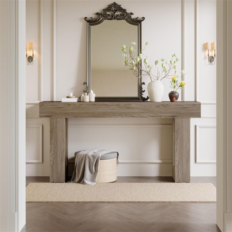 Console 63 pouces Farmhouse Console, Gris