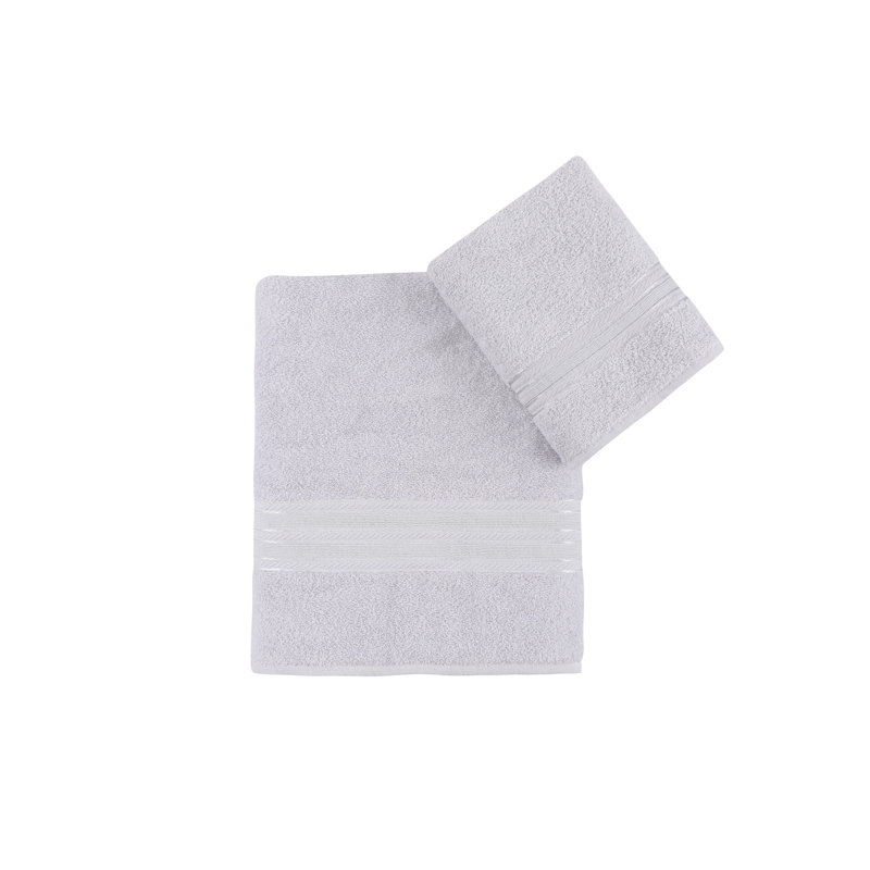 Ensemble de serviettes 2 pièces 100% coton Dora, Gris