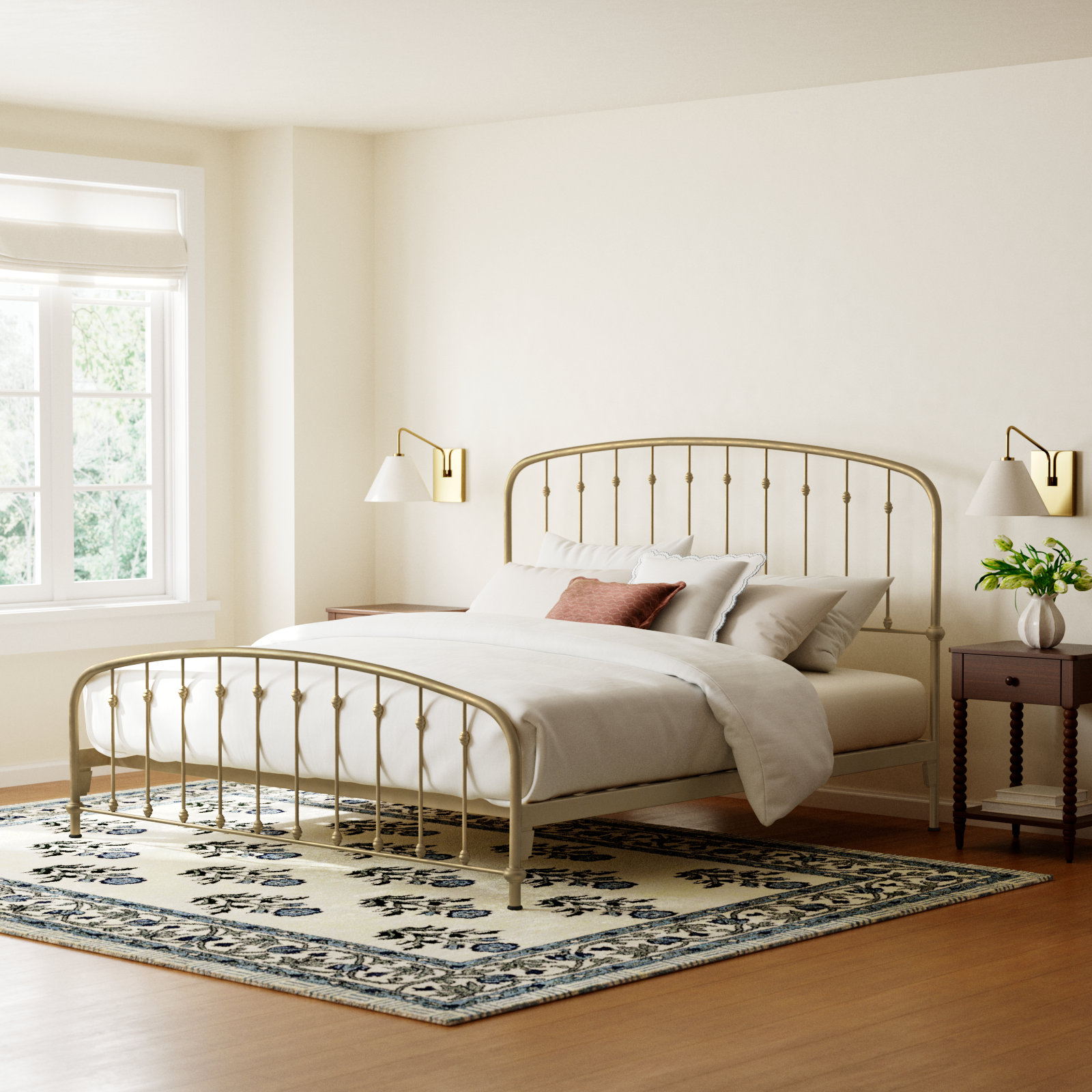 Wadsworth Metal Spindle Bed, King, Antique Bronze