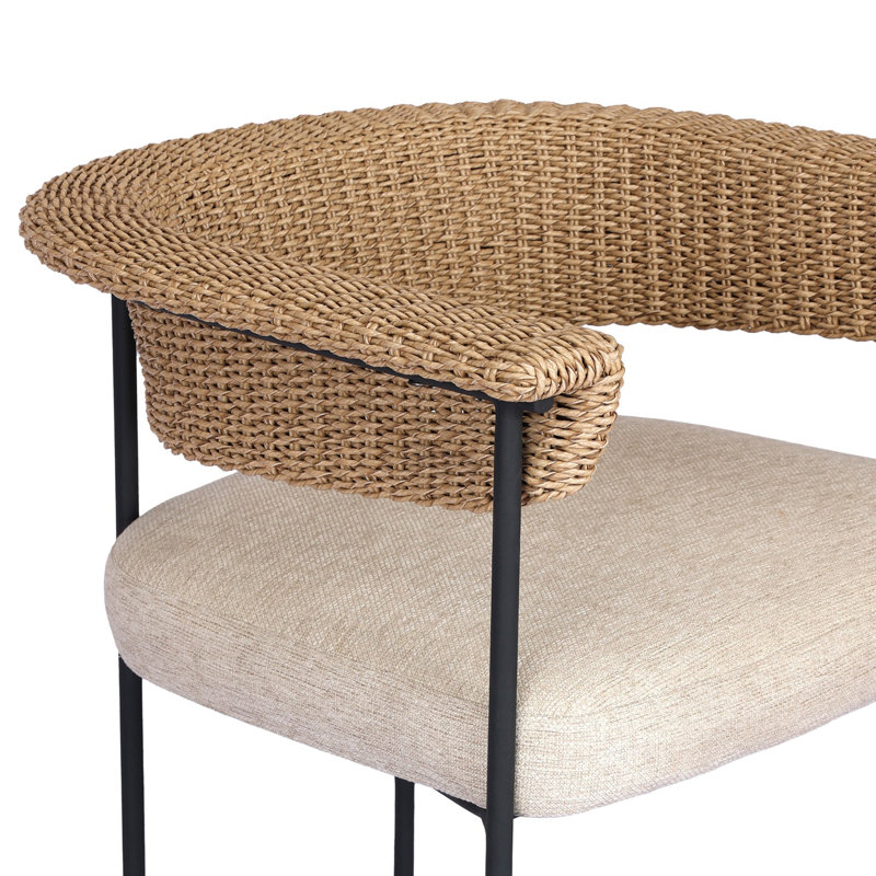Carrie Outdoor Bar Stool, Beige, 26", Brown