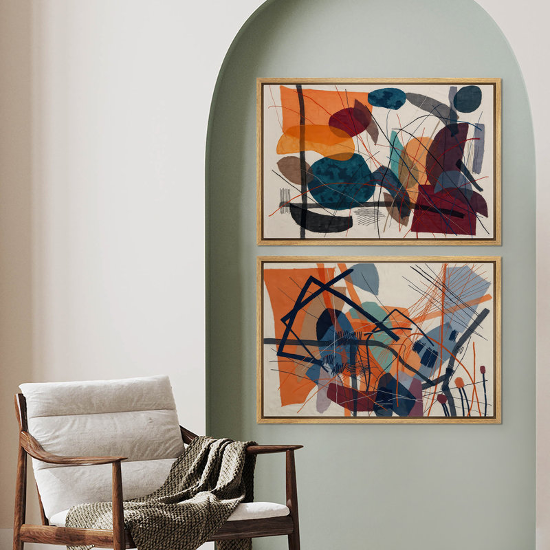 Art mural encadré abstrait rétro antique classique pour chambre à coucher, H 36 po x l 24 po, Naturel