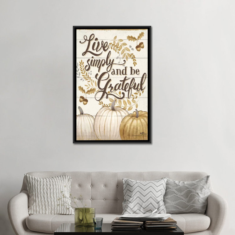 « remerciement i », art textuel sur toile tendue, H 26 po x l 18 po x P 1,5 po, Toile avec cadre noir, Pas de tapis