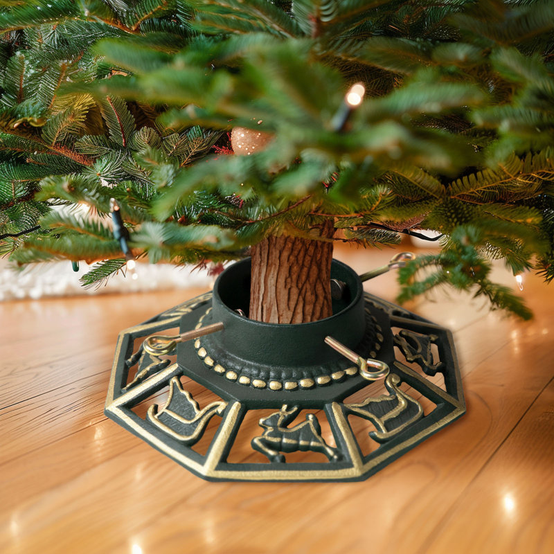 Support pour arbre de Noël avec réservoir d'eau Ventray, octogone