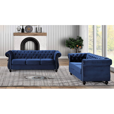 Felan 2 - Piece Velvet Living Room Set