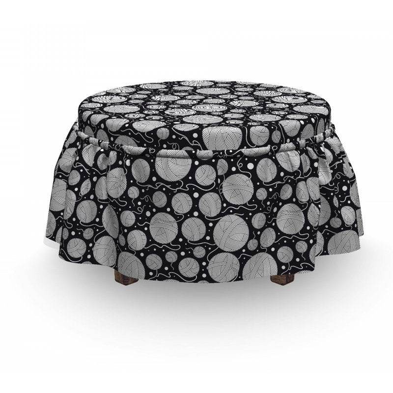 Housse pour repose-pieds boho balles de fil